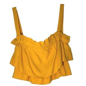 IORANE mango ruffle Crop Top women sz M